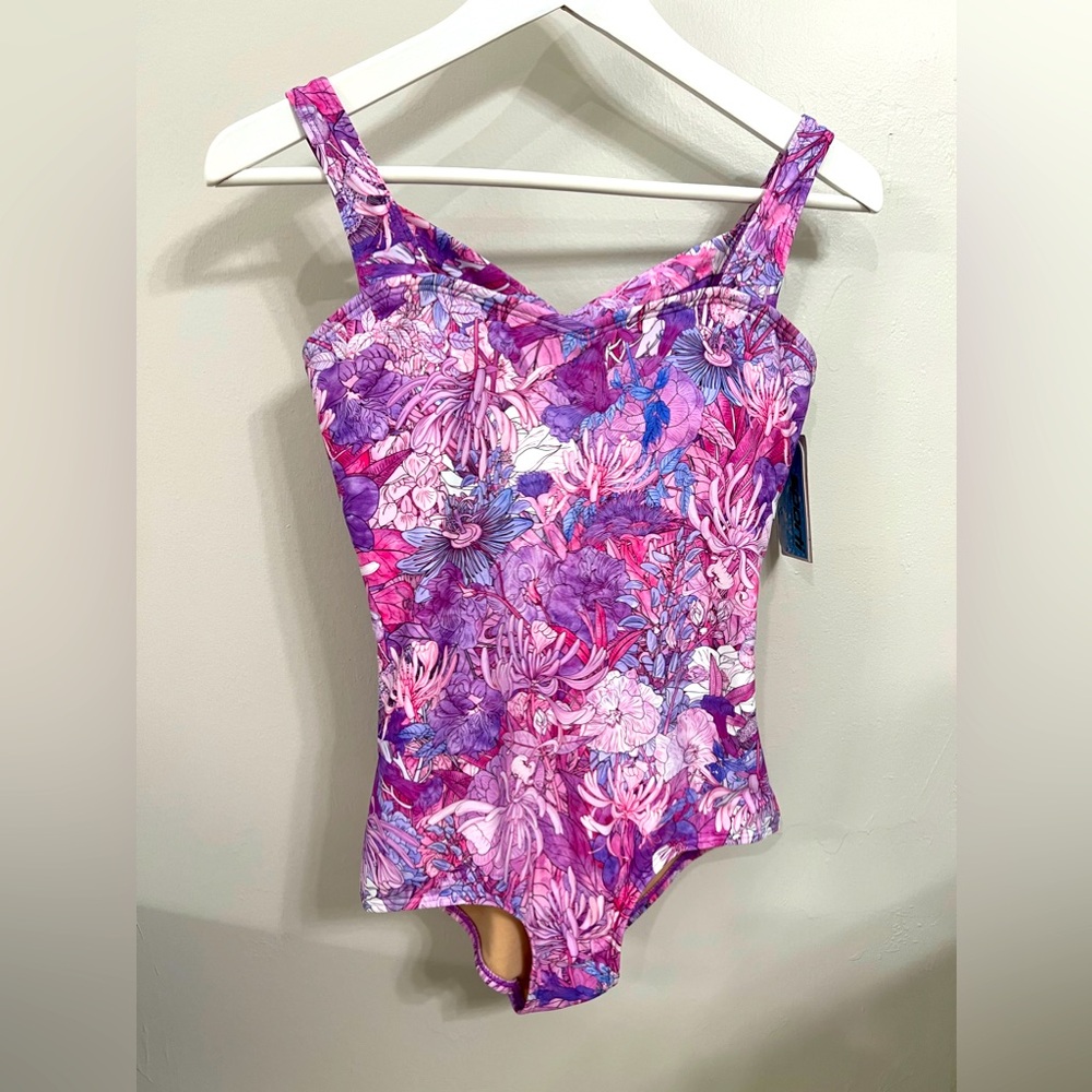 Sporti Jungle Floral, Sweetheart one-piece Swimsuit. Size 8.